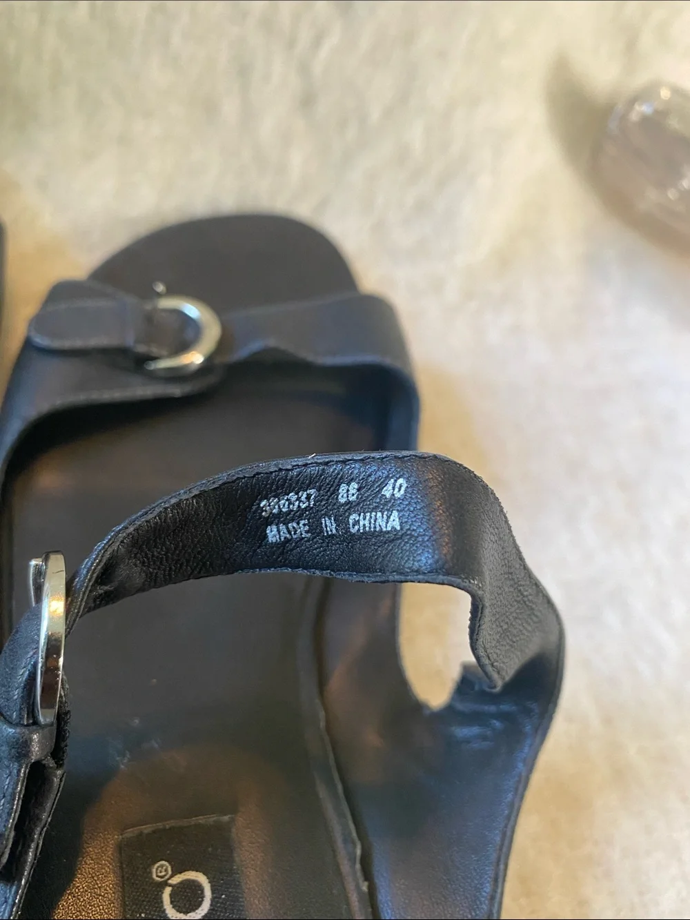 Ecco Women's Black Two-Strap Buckle Sandals